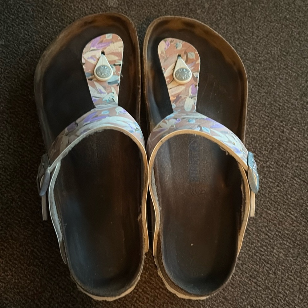 Birkenstocks. Floral pattern